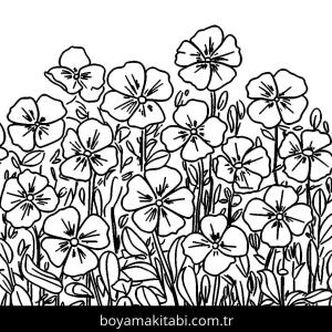 Çiçek boyama sayfası – eğlenceli etkinlik, el becerilerini geliştirir