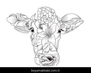 Çiçek boyama sayfası – sanatsal çalışma, çocuklar için