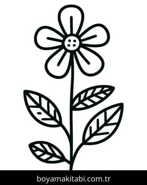 Çiçek boyama sayfası – eğlenceli etkinlik, el becerilerini geliştirir