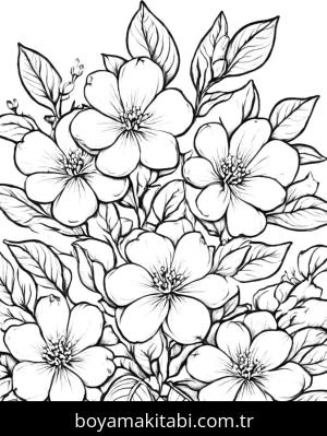 Çiçek boyama sayfası, Flower coloring page, , 
