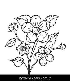Çiçek boyama sayfası – evde etkinlik, ücretsiz yazdır