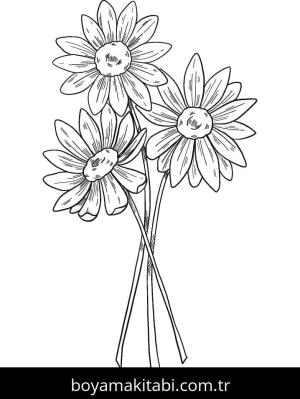 Çiçek boyama sayfası – ücretsiz yazdır, boyama etkinliği