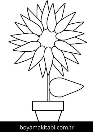 Çiçek boyama sayfası – kolay boyama, eğitici aktivite