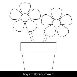 Çiçek boyama sayfası – eğitici aktivite, yaratıcılık