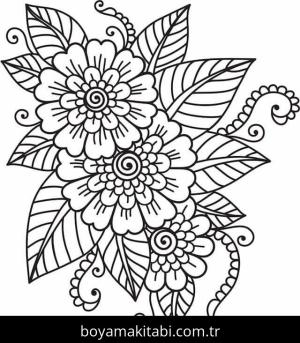 Çiçek boyama sayfası – yaratıcılık, eğlenceli etkinlik