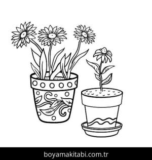 Çiçek boyama sayfası – eğitici aktivite, yaratıcılık