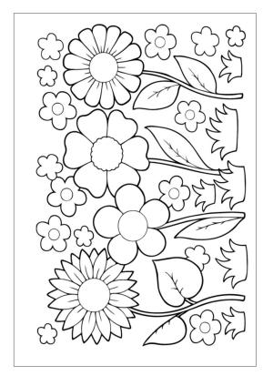 Çiçek boyama sayfası, Flower coloring page, , 