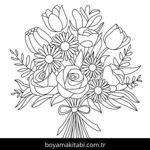Çiçek boyama sayfası – ücretsiz yazdır, boyama etkinliği