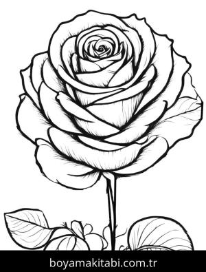 Çiçek boyama sayfası, Flower coloring page, , 