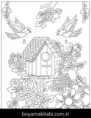 Çiçek boyama sayfası – renkli çizimler, okul öncesi