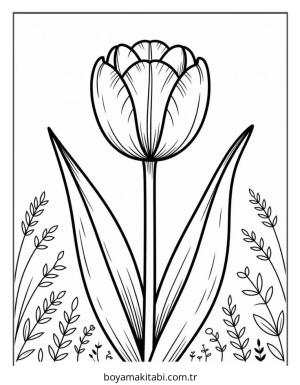 Çiçek boyama sayfası – evde etkinlik, ücretsiz yazdır