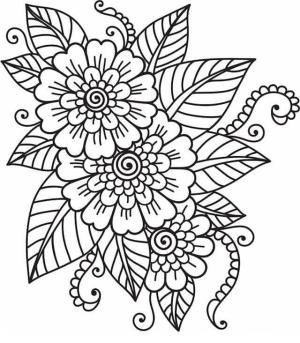 Çiçek boyama sayfası, Flower coloring page, Temel Çiçek, 