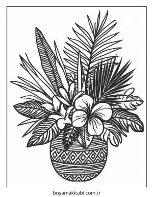 Çiçek boyama sayfası – kolay boyama, eğitici aktivite