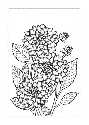 Çiçek boyama sayfası, Flower coloring page, , 