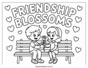 Çiçek boyama sayfası – çocuklar için, çizgi film temalı