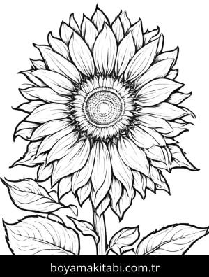 Çiçek boyama sayfası, Flower coloring page, , 