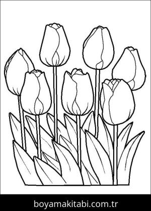 Çiçek boyama sayfası – çocuk aktivitesi, PDF indir