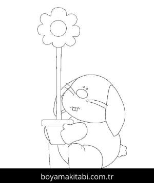 Çiçek boyama sayfası – sanatsal çalışma, çocuklar için