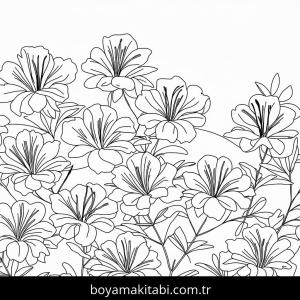 Çiçek boyama sayfası – çizgi film temalı, basit çizim