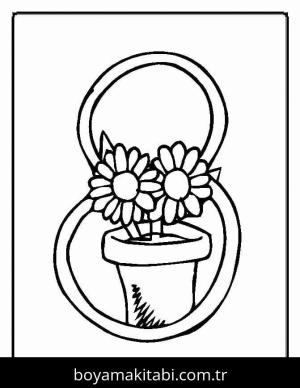 Çiçek boyama sayfası – yaratıcılık, eğlenceli etkinlik