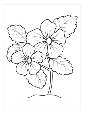 Çiçek boyama sayfası, Flower coloring page, Yapraklar ve Çiçekler, 