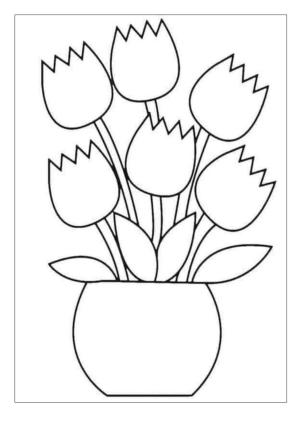 Çiçek boyama sayfası, Flower coloring page, , 