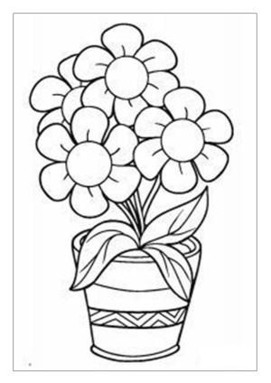 Çiçek boyama sayfası, Flower coloring page, , 