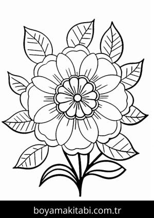 Çiçek boyama sayfası – eğitici aktivite, yaratıcılık