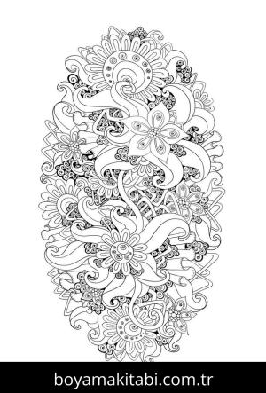 Çiçek boyama sayfası – boyama etkinliği, çocuk aktivitesi