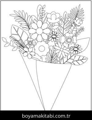 Çiçek boyama sayfası – boyama çalışması, yaratıcılığı geliştirir