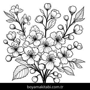 Çiçek boyama sayfası – evde etkinlik, ücretsiz yazdır