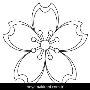 Çiçek boyama sayfası – çizgi film temalı, basit çizim