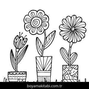 Çiçek boyama sayfası – boyama etkinliği, çocuk aktivitesi