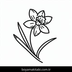 Çiçek boyama sayfası – okul öncesi, evde etkinlik