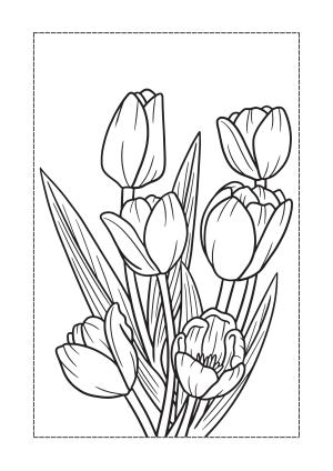 Çiçek boyama sayfası, Flower coloring page, , 