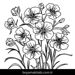 Çiçek boyama sayfası – çocuklar için, çizgi film temalı