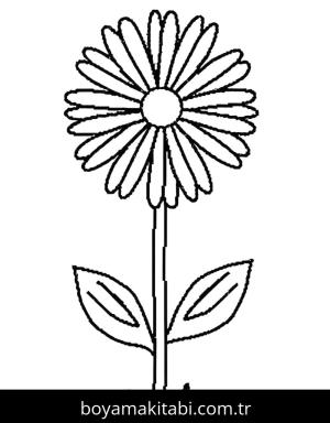 Çiçek boyama sayfası – PDF indir, sevimli karakter