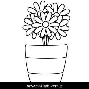 Çiçek boyama sayfası – renkli çizimler, okul öncesi