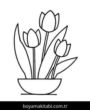 Çiçek boyama sayfası – keyifli zaman, renkli çizimler