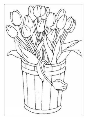 Çiçek boyama sayfası, Flower coloring page, , 