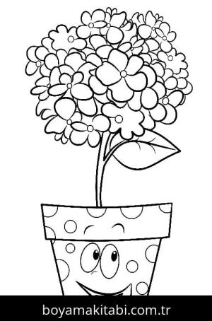 Çiçek boyama sayfası – çocuklar için, çizgi film temalı