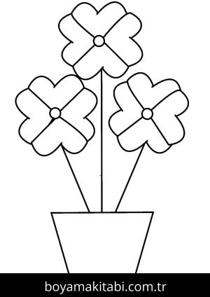 Çiçek boyama sayfası – çocuklar için, çizgi film temalı