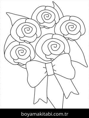 Çiçek boyama sayfası – boyama çalışması, yaratıcılığı geliştirir