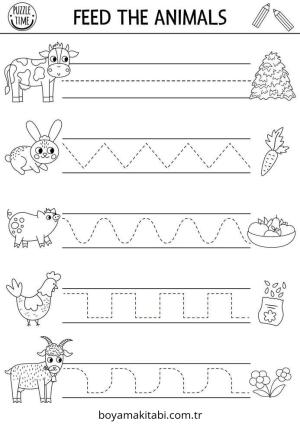 Çiftlik Hayvanları boyama sayfası – çocuklar için, çizgi film temalı