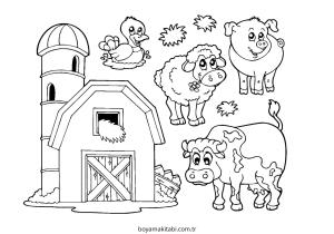 Çiftlik Hayvanları boyama sayfası – sanatsal çalışma, çocuklar için
