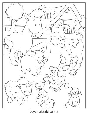 Çiftlik Hayvanları boyama sayfası – eğlenceli etkinlik, el becerilerini geliştirir