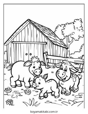 Çiftlik Hayvanları boyama sayfası – evde etkinlik, ücretsiz yazdır