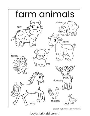 Çiftlik Hayvanları boyama sayfası – ücretsiz yazdır, boyama etkinliği
