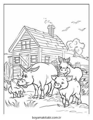 Çiftlik Hayvanları boyama sayfası – el becerilerini geliştirir, boyama çalışması