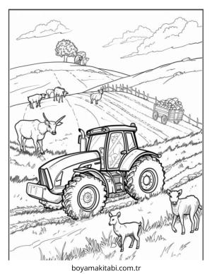 Çiftlik Hayvanları boyama sayfası – boyama etkinliği, çocuk aktivitesi